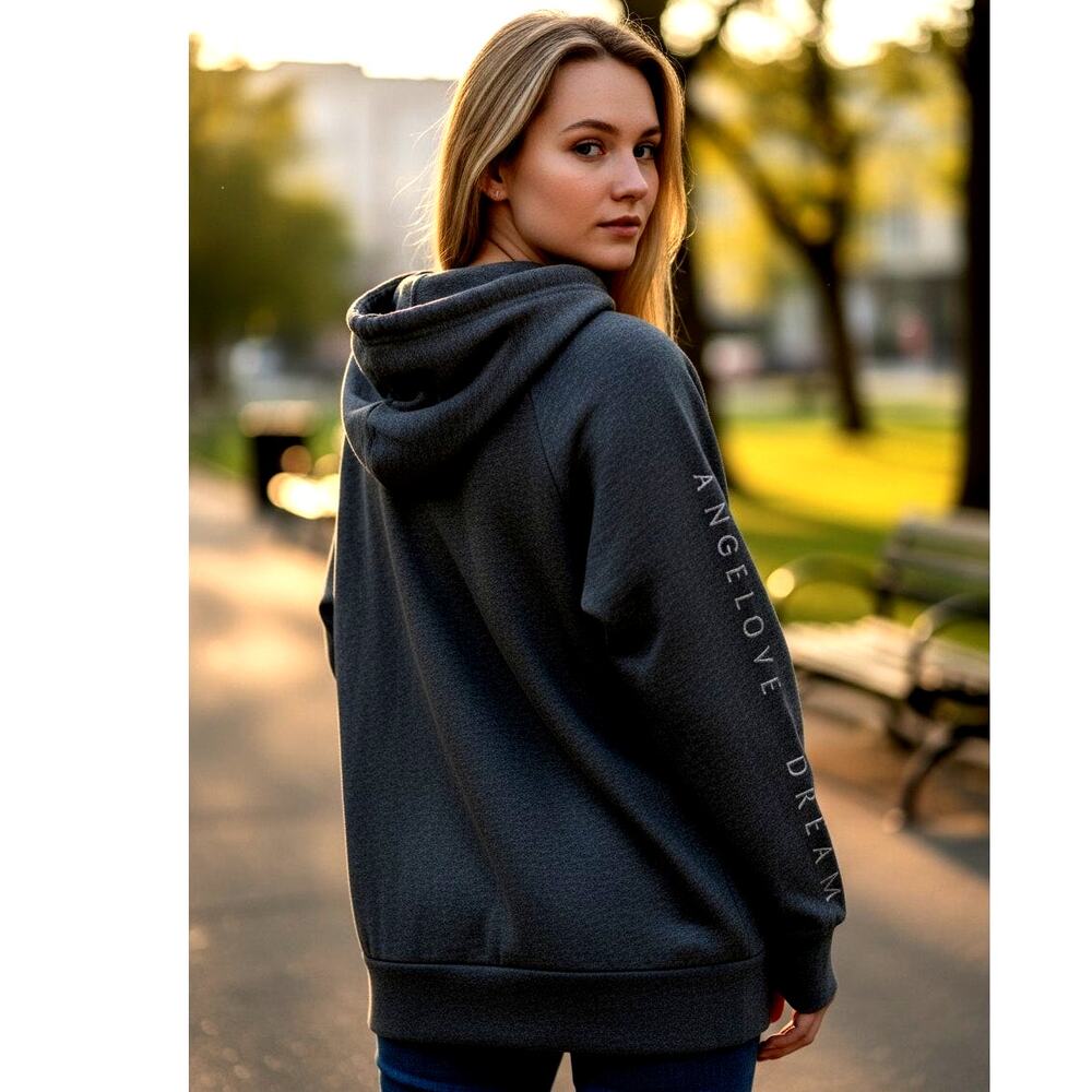 Victoria's Secret Dark Charcoal Hooded Sweatshirt